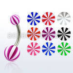 bnbe 316l steel belly banana with 5 8mm acrylic beach ball
