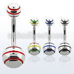 bnby 316l steel belly banana with 5 8mm striped steel ball