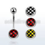 bnche 316l steel belly banana w acrylic checkered ball logo
