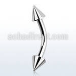 bncn4 surgical steel belly banana with two 4mm cones