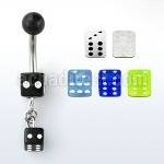 bndid 316l steel belly banana w 5 6mm dangling uv dices