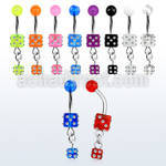 bndidc 316l steel belly banana w acrylic uv dices w crystal