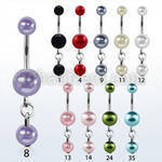 bndpr1 316l steel belly banana with pearl ball dangling pearl