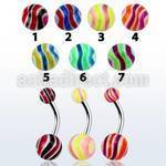 bndxc 316l steel belly banana with 5 8mm wave pattern ball