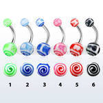bndxg 316l steel belly banana with 5 8mm swirl pattern ball