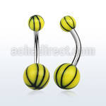 bndxk 316l steel belly banana w 5 8mm acrylic basket ball