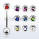 bne1c 316l steel eyebrow banana with bezel ball steel ball