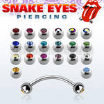 bne2cl 316l steel snake eye piercing banana with 3mm bezel ball