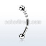 bneb 316l steel eyebrow banana with two 3mm balls