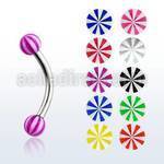 bnebeb 316l steel eyebrow banana with 3mm acrylic beach ball