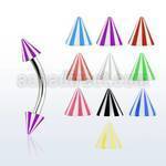 bnebecn 316l steel eyebrow banana with 3mm acrylic beach cone