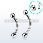 bnebin 316l steel eyebrow banana with threaded 3mm ball