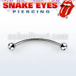 bnebl 316l steel snake eye piercing banana with 3mm ball