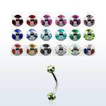 bnec3 316l steel belly banana with 3mm multi jewel ball
