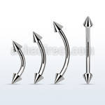 bnecn25 surgical steel eyebrow banana with 2 5mm cone