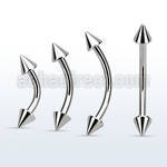 bnecn surgical steel eyebrow banana with two 3mm cones