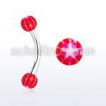 bnedxz steel eyebrow banana w 3mm balls w a red white star