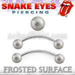 bnefo5l steel snake eye piercing banana w 5mm frosted steel ball