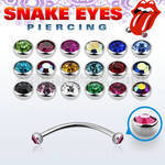 bnehjbl 316l steel snake tongue banana w 3mm bezel balls