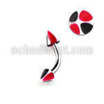 bnenaa 316l steel eyebrow banana with 3mm acrylic uv cone