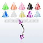 bnenck 316l steel eyebrow banana with 3mm acrylic checkered cone