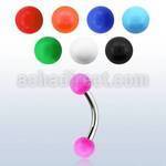 bnesab 316l steel eyebrow banana w acrylic solid colored ball