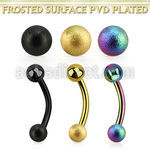bnet1fo anodized steel eyebrow banana 3mm frosted steel ball