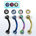 bnet2c anodized 316l steel eyebrow banana with 3mm bezel ball