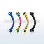 bnetb25 anodized 316l steel eyebrow banana with 2 5mm ball