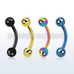 bnetb4 anodized 316l steel eyebrow banana with 4mm ball