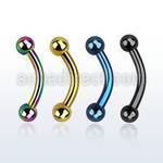 bnetbg anodized 316l steel eyebrow banana with 3mm ball