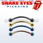 bnetbl anodized 316l steel snake eye banana with 3mm ball