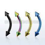 bnetcn25 anodized 316l steel eyebrow banana with 2 5mm cone