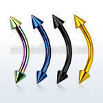 bnetcn2 anodized 316l steel eyebrow banana with 2mm cone