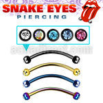 bnetj25l anodized steel snake bite banana w 2.5mm jewel balls