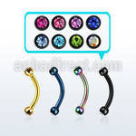 bnetjb25 anodized steel eyebrow banana with two 2.5mm jewel balls