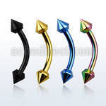 bnetne anodize 316l steel eyebrow banana w special shaped cone