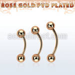 bnettb5 rose gold steel eyebrow banana w 2 5mm balls