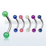 bneuvbab 316l steel eyebrow banana w 3mm ab coated acrylic balls