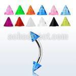 bneuvcn 316l steel eyebrow banana with 3mm uv acrylic cone