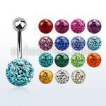 bnfr10 316l steel belly banana w crystal resined ferido ball