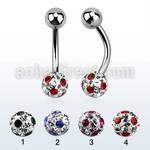 bnfr6a 316l steel belly banana with dotted ferido resined ball