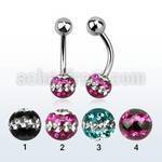 bnfr6d 316l steel belly banana w tri line ferido ball resin