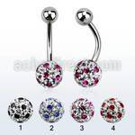 bnfr8a 316l steel belly banana w dotted ferido ball