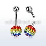 bnfr8g 316l steel belly banana w gay pride ferido resined ball