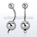 bngh 316l steel belly banana w 8 5mm plain steel ball w hook