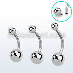 bngin 316l steel belly banana w threaded 5 8mm steel ball