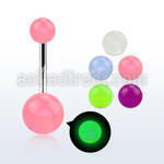 bngl 316l steel belly banana w 58mm acrylic luminous ball