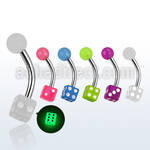 bngldi 316l steel belly banana with a 5mm glow ball dice