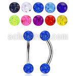 bngt5 316l steel belly banana acrylic glitter balls 5mm